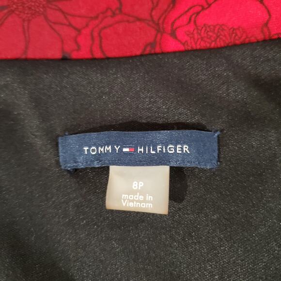 Tommy Hilfiger Floral Maxi Dress Size 8P Black Red Dark Romance Whimsigoth Party - Picture 6 of 11